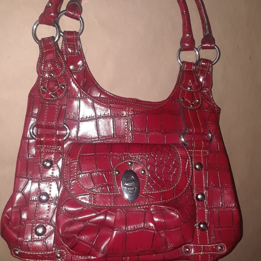Red Crocodile Purse